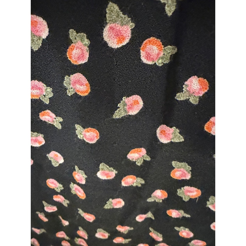 Free People Black Pink Floral‎ Wide Leg Short Sleeve V Neck Jumpsuit Romper 12 - Picture 5 of 5